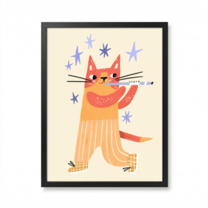 Chat musicien sous etoiles