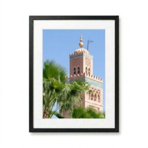 Minaret Marrakech et palmiers