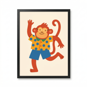 Singe joyeux en lunettes