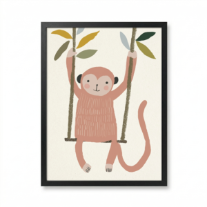 Singe reveur sur balancoire