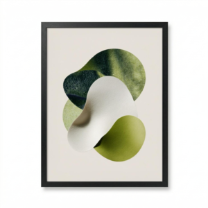 Abstraction fluide nuances vertes