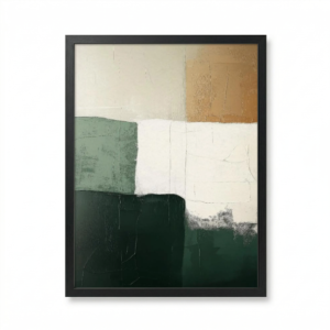 Composition abstraite vert crème