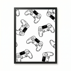 Manette Gamer Noir Blanc