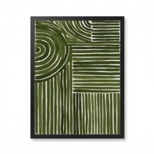 Motif lignes vert organique