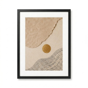 Vagues Dorées Sur Papier
